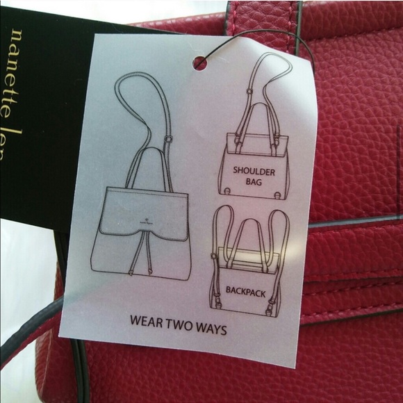 NWT Nanette Lepore Arabelle Convertible Red Bag - Picture 7 of 8